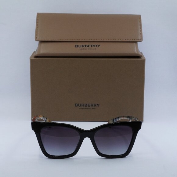 Burberry Elsa BE4346 39428G Cat Eye Sunglasses - Black/Brown/Grey - Picture 2 of 9